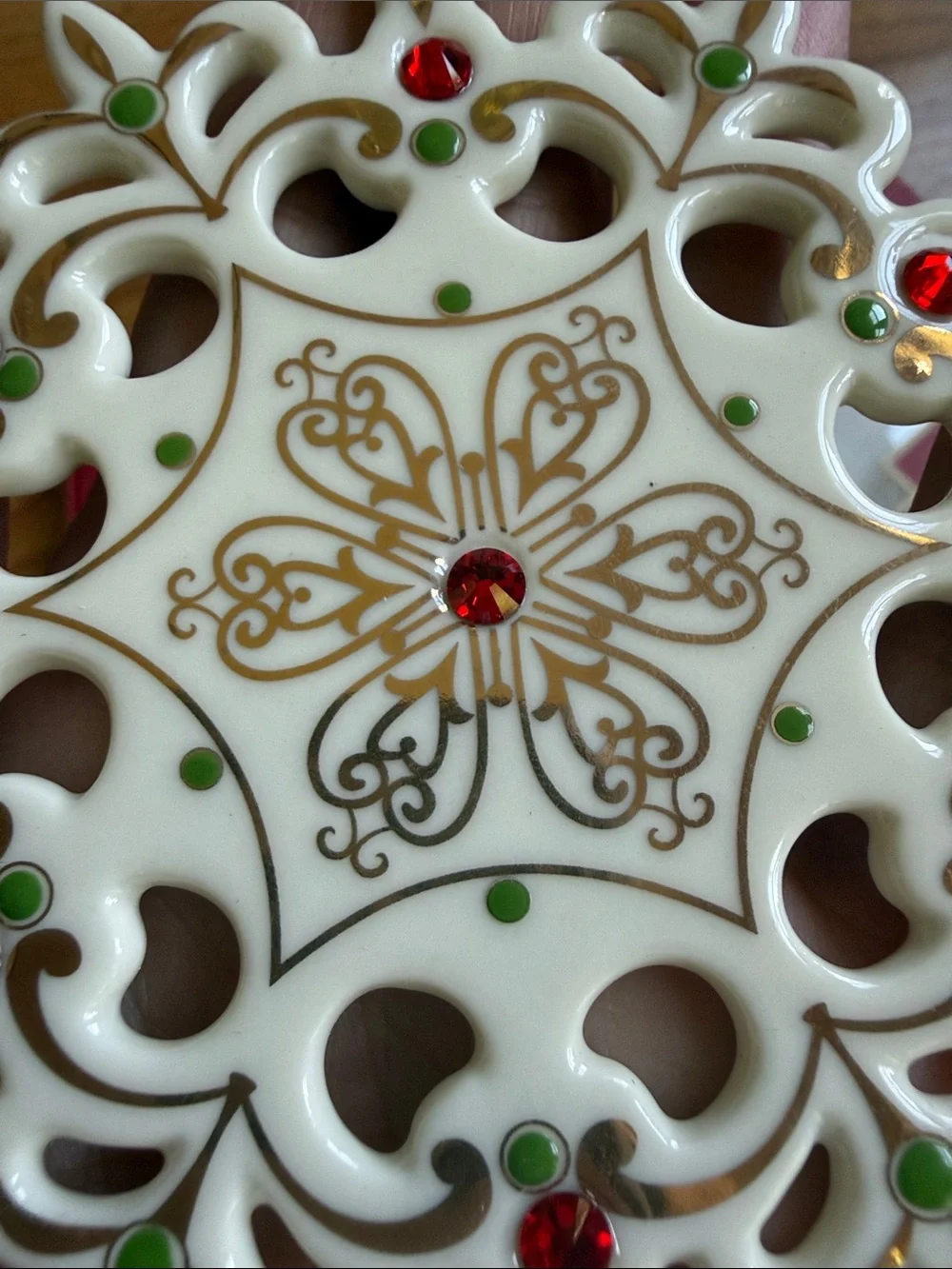 Lenox China Jewels Snowflake Ornament 4 in new in box
